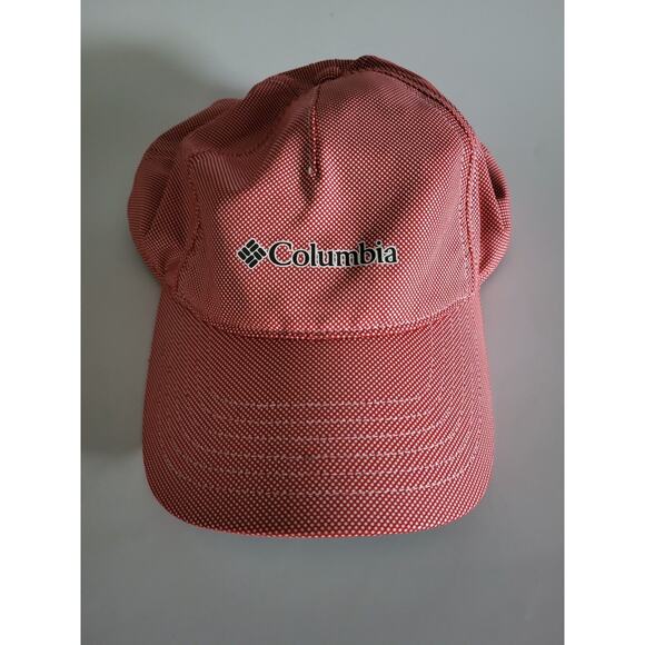 Columbia Unisex Red White Polka Dot Polyester Coolmax Adjustable Cap Hat